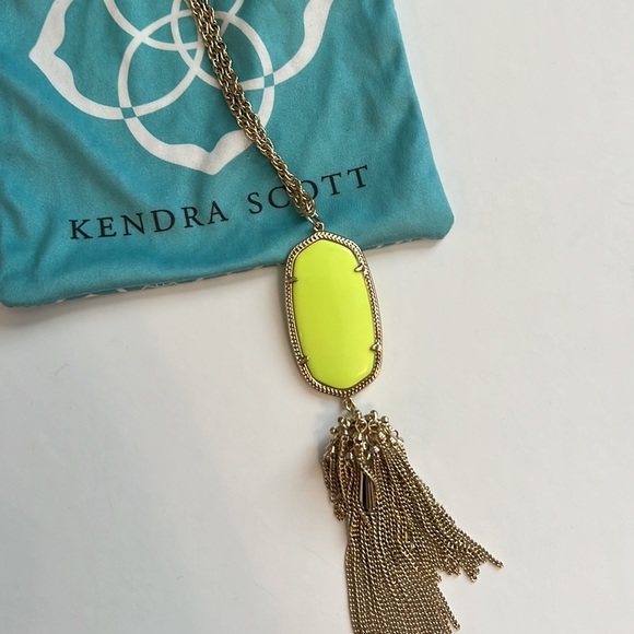 *VINTAGE* Kendra Scott Rayne - Neon Yellow - Picture 4 of 4